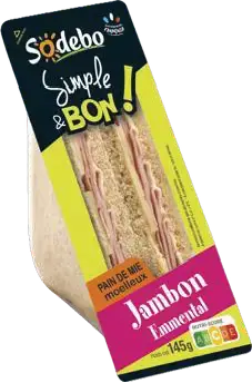 Sandwich Sodebo Simple & Bon jambon emmental
